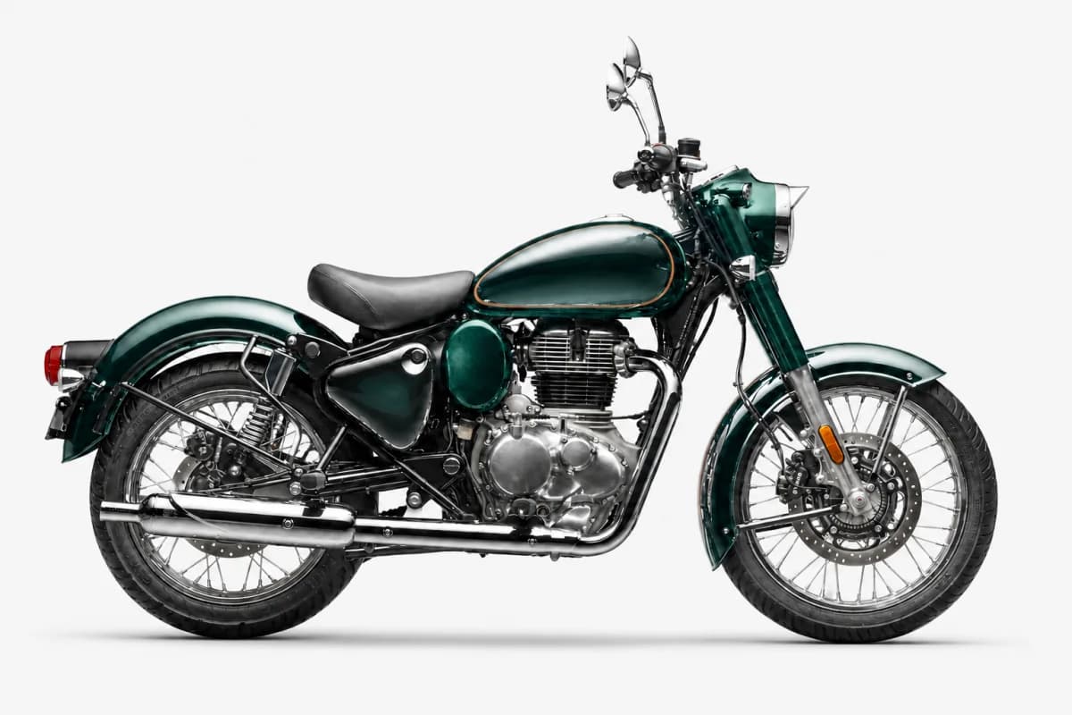 AI-generated studio visual of the Royal Enfield Classic 350 motorcycle
