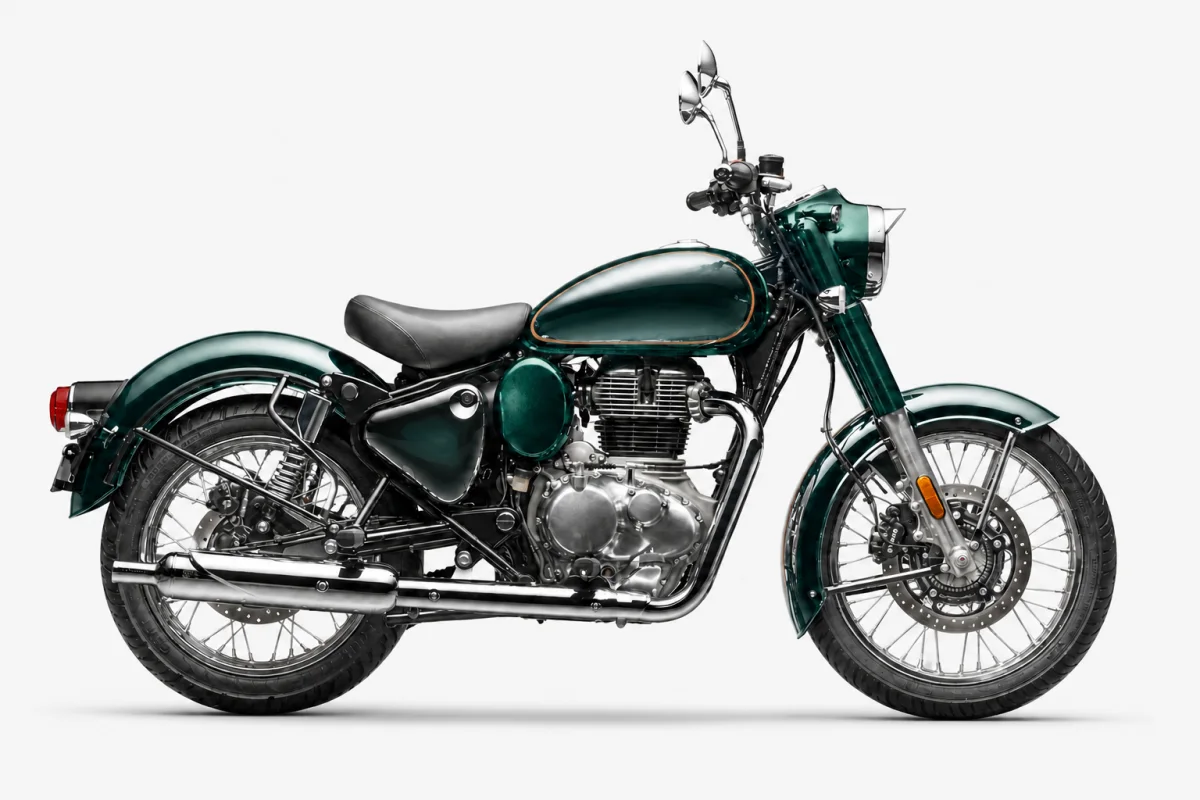 AI-generated studio visual of the Royal Enfield Classic 350 motorcycle