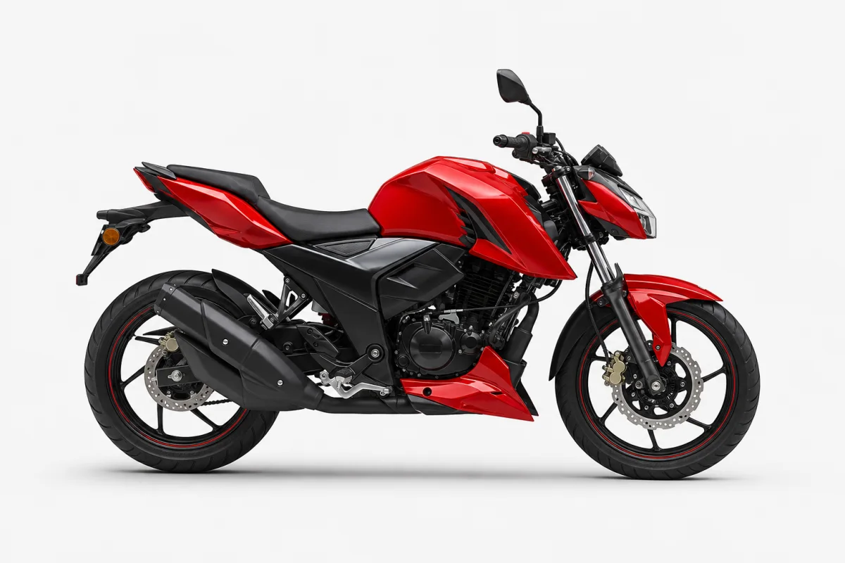 AI-generated studio visual of the TVS Apache RTR 160 4V motorcycle