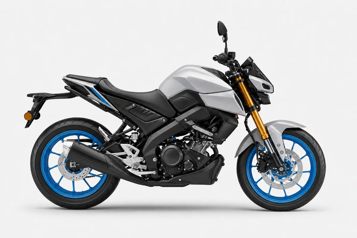 AI-generated studio visual of the Yamaha MT-15 V2 motorcycle